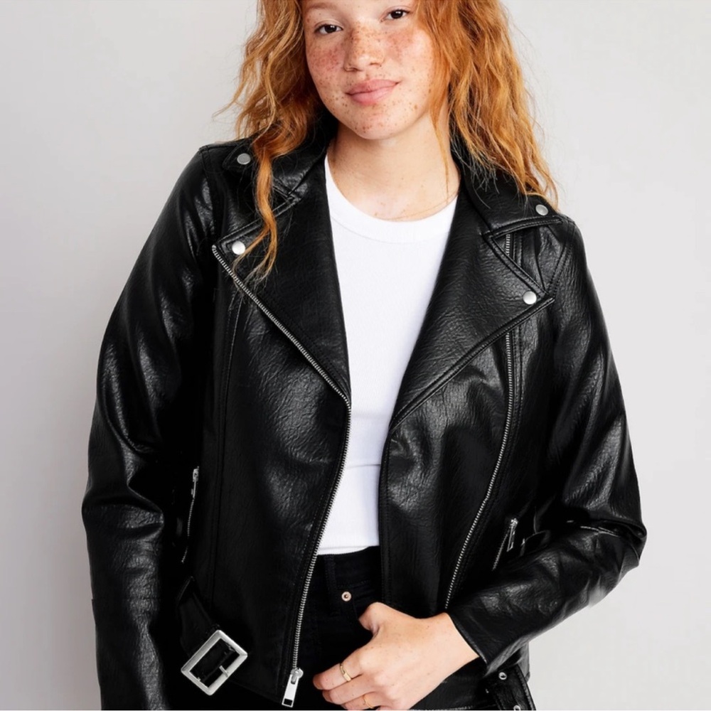 Old Navy faux leather biker jacket